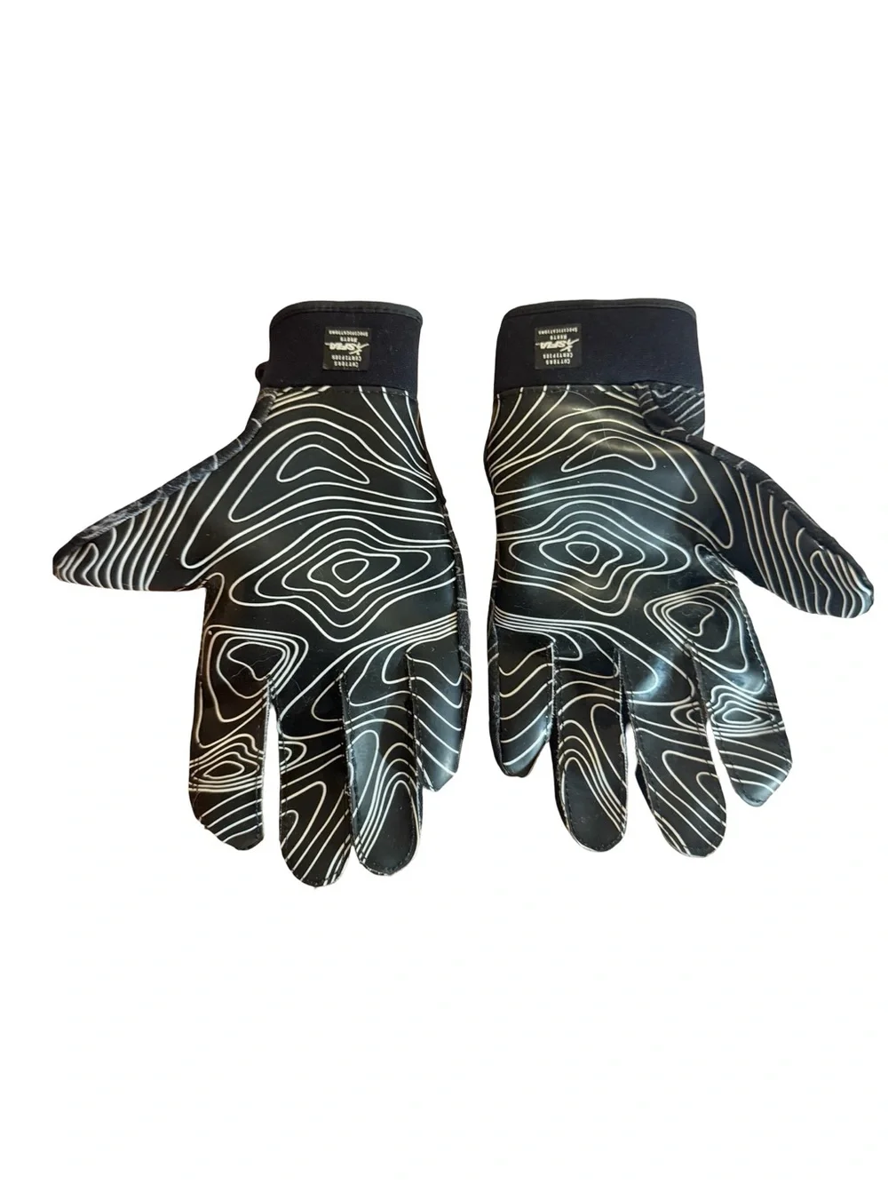 Cutters S150 Game Day Youth Football Receiver Gloves Black/White Topo Size YS/YM